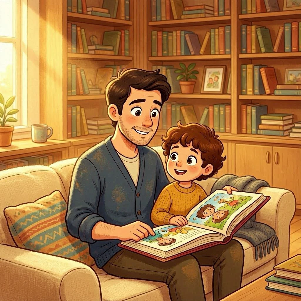 Family reading together